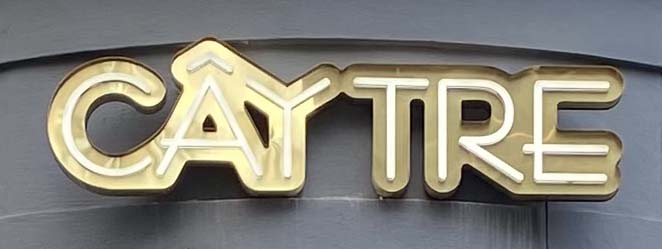 Sign at Cay Tre Vietnamese restaurant on Dean Street in London, Soho