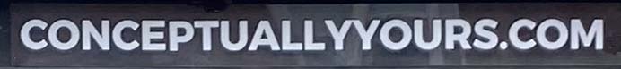 Sign at Conceptually Yours art gallery on Walton Street in Knightsbridge, London