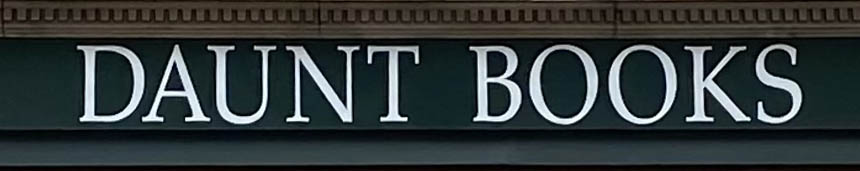 Sign at Daunt Books on Marylebone High Street