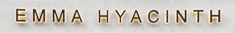 Sign at Emma Hyacinth shoe shop on Conduit Street in London