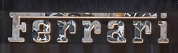 Sign at Ferrari shop on Bond Street in London