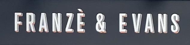 Sign at Franze and Evans cafe on Redchurch Street in London