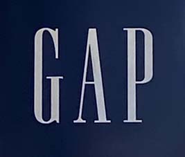 Sign at Gap store on Long Acre in London's Covent Garden