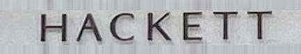 Sign at Hackett menswear shop on Sloane Street near Sloane Square