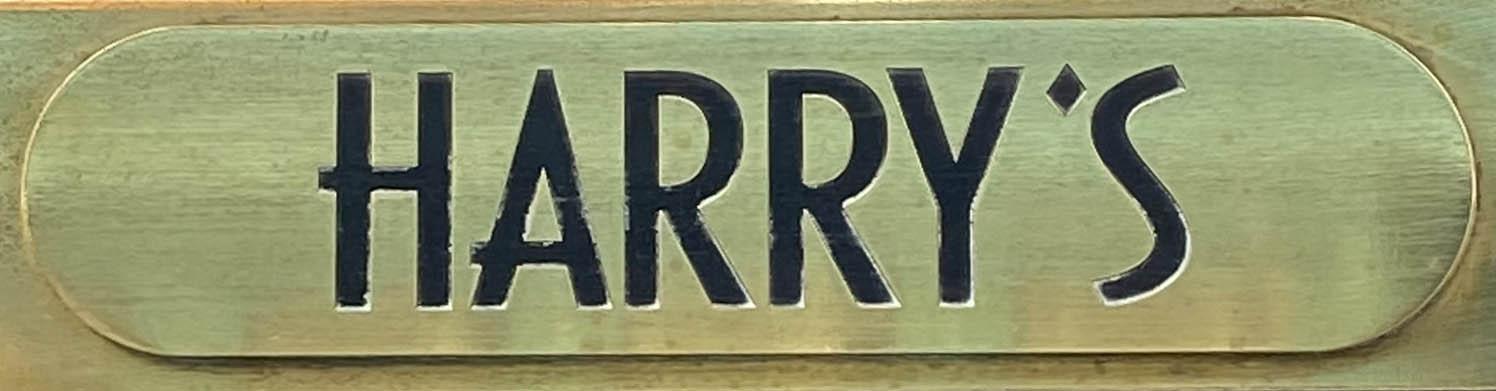Sign at Harry's Bar on James Street in Marylebone