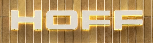 Sign at Hoff store on Long Acre in London's Covent Garden