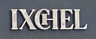 Sign at Ixchel restaurant on Chelsea's King's Road near Sloane Square