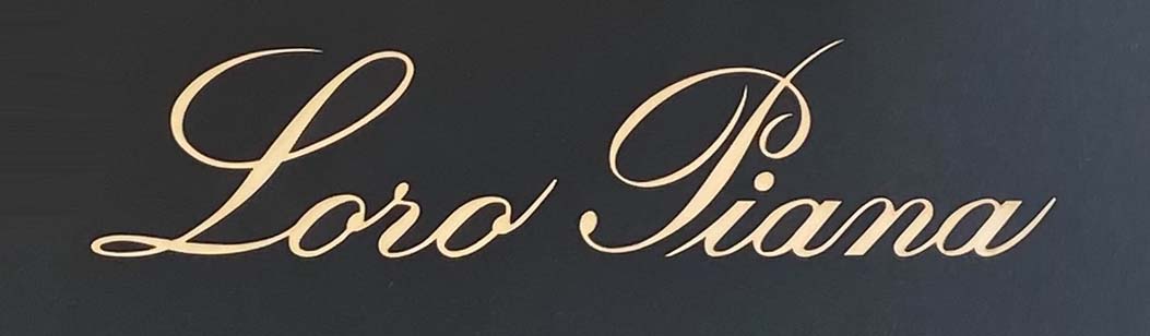 Sign at Loro Piana shop on Sloane Street in Knightsbridge