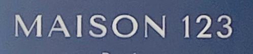 Sign at Maison 123 shop on King's Road in Chelsea, London