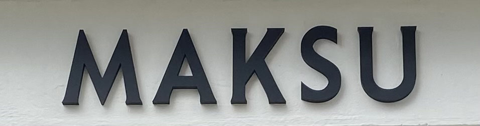 Shop sign at Maksu on King's Road in Chelsea