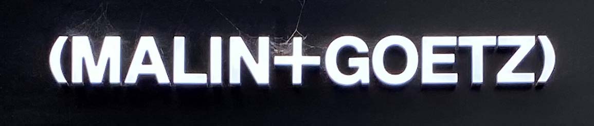 Sign at Malin and Goetz shop in Berwick Street market in London