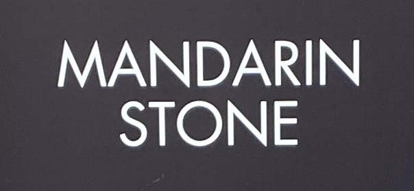 Sign at Mandarin Stone showroom on London's Rivington Street