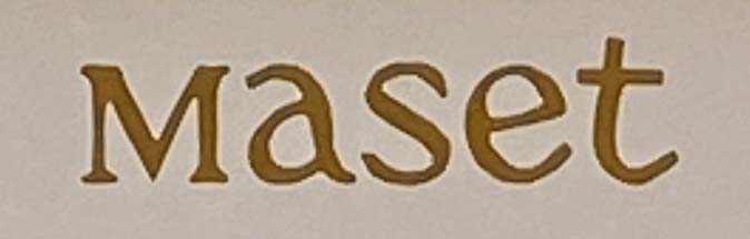 Maset restaurant sign on Chiltern Street in Marylebone