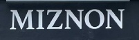 Sign at Miznon restaurant and cafe on Elgin Crescent