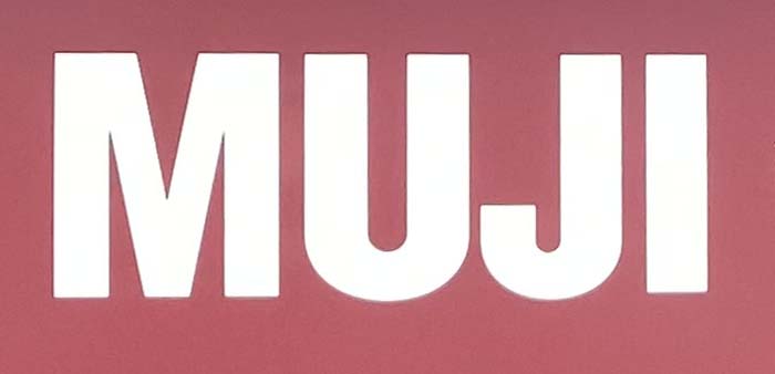 Sign at Muji shop on Long Acre, near Covent Garden station