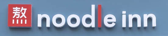 Sign at Noodle Inn on Maiden Lane in London's Covent Garden