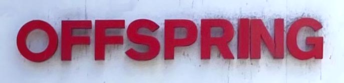 Sign at Offspring shoe shop on Camden High Street in London