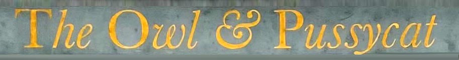 Sign at The Owl and Pussycat pub on Redchurch Street in Shoreditch, London