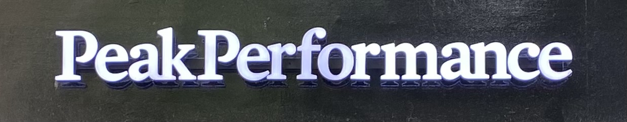 Peak Performance shop sign in London's Covent Garden