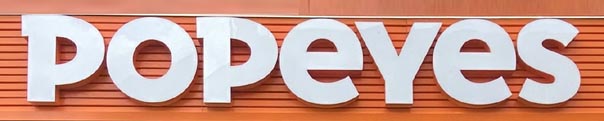 Sign at Popeyes on Camden High Street in London