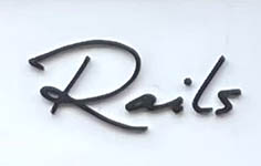 Sign at Rails shop on Floral Street in London's Covent Garden