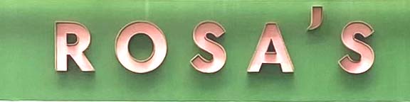 Sign at Ros'a restaurant on Dean Street in London's Soho