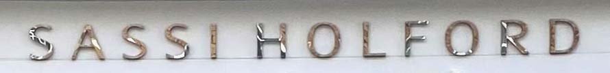 Sign at Sassi Holford shop on Walton Street in Knightsbridge