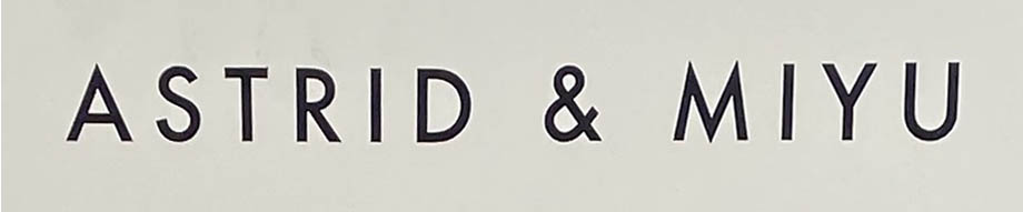 Sign at Astrid and Miyu jewellery shop on Westbourne Grove in London