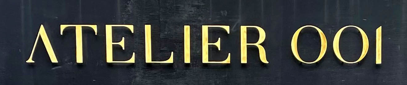 Sign at Atelier001 on Golborne Road in London