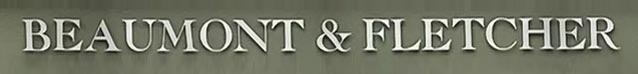 Sign at Beaumont and Fletcher showroom on Fulham Road