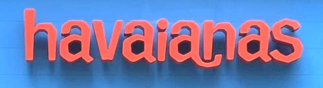 Havaianas shop sign on Broadwick Street in London's Soho
