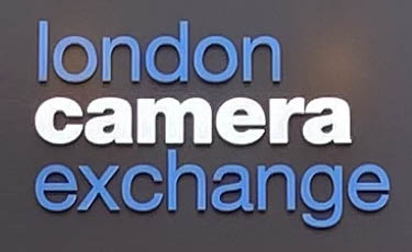 Sign at London Camera Exchange shop on the Strand in London