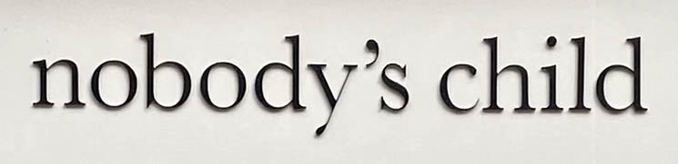 Sign at Nobody's Child shop on Neal Street in London's Covent Garden