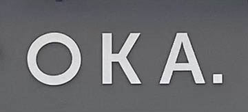 Sign at OKA restaurant on Elgin Crescent in London's Notting Hill