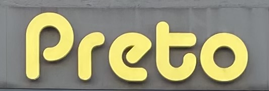 Sign at Preto restaurant on Queensway in London