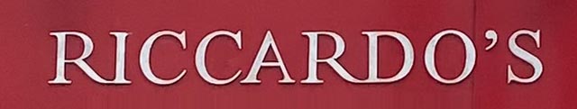 Sign at Riccardo's restaurant on Fulham Road