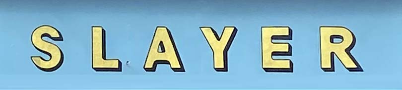 Sign at Slayer restaurant on Westbourne Grove in London's Notting Hill