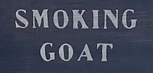 Smoking Goat restaurant sign on Redchurch Street in London's Shoreditch