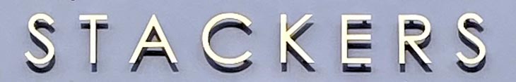 Sign at Stackers shop on Henrietta Street in London's Covent Garden