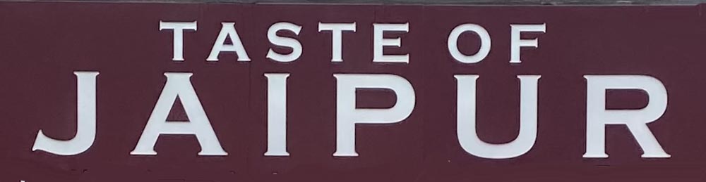 Sign at Taste of Jaipur restaurant on London's Brick Lane