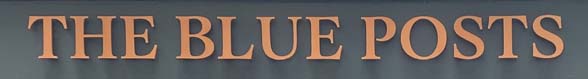 Sign at The Blue Posts pub on corner of Ganton Street in London