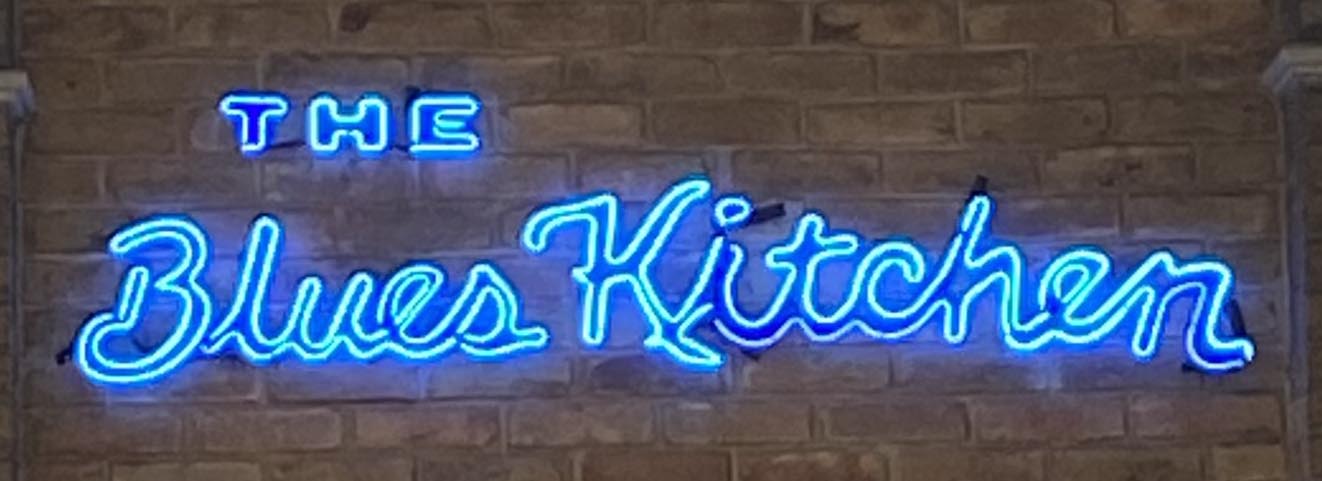 Sign at The Blues Kitchen on Curtain Road in Shoreditch, London