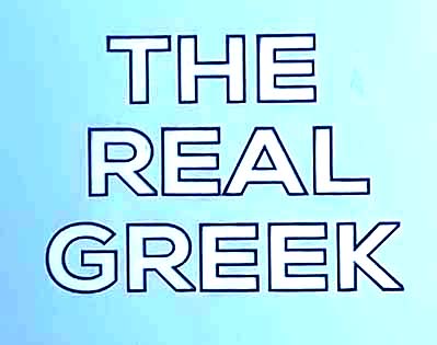 Sign at The Real Greek restaurant on Long Acre in Covent Garden