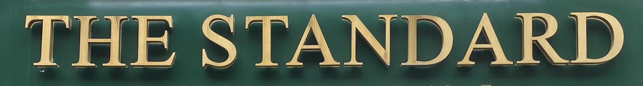 Sign at The Standard restaurant on London's Brick Lane