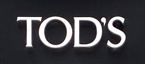 Sign at Tod's shoe shopon Sloane Street in Knightsbridge