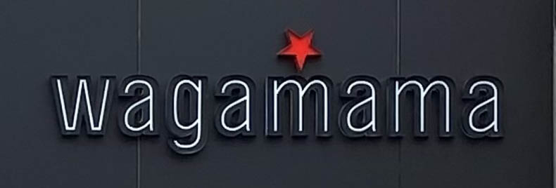 Wagamama restaurant sign on Kensington High Street