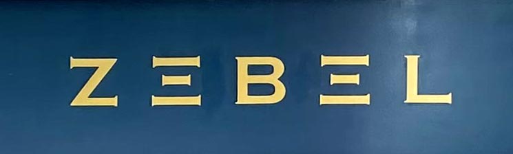Sign at Zebel tailors on Berwick Street in London's Soho