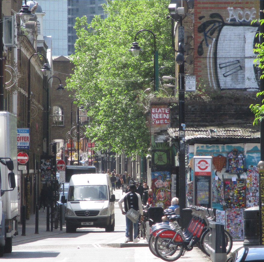 View south along Brick Lane in East London