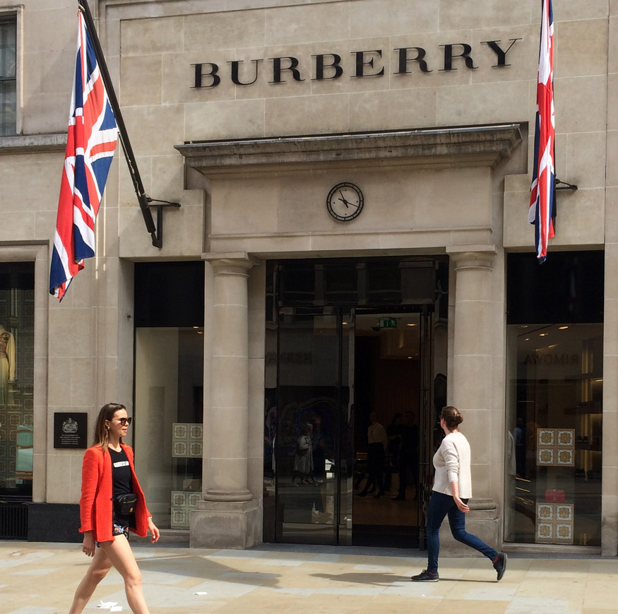 Burberry clothing store on London's New Bond Street