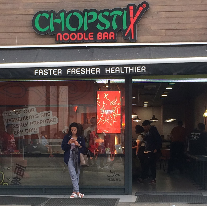 Chopstix noodle bar on London's Oxford Street